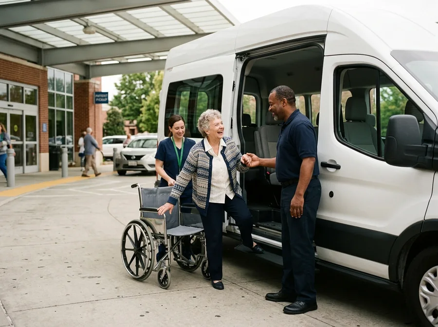 Non-emergency medical transportation rides for hospital discharge trips in Charlotte, North Carolina.