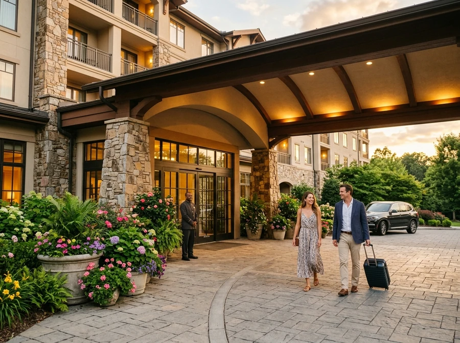 Transportation to hotels in Charlotte, North Carolina.